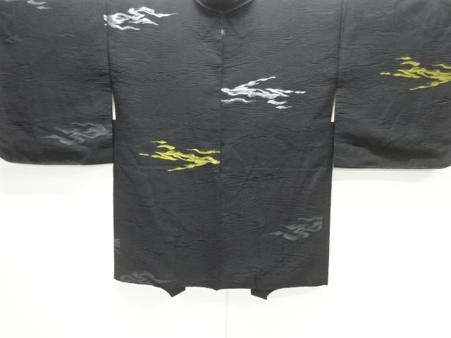 大正ロマン　波模様織り出し一つ紋羽織